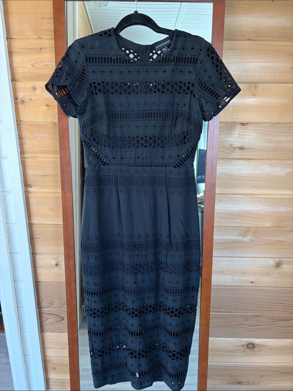 Stylestalker Black Eyelet Midi Dress